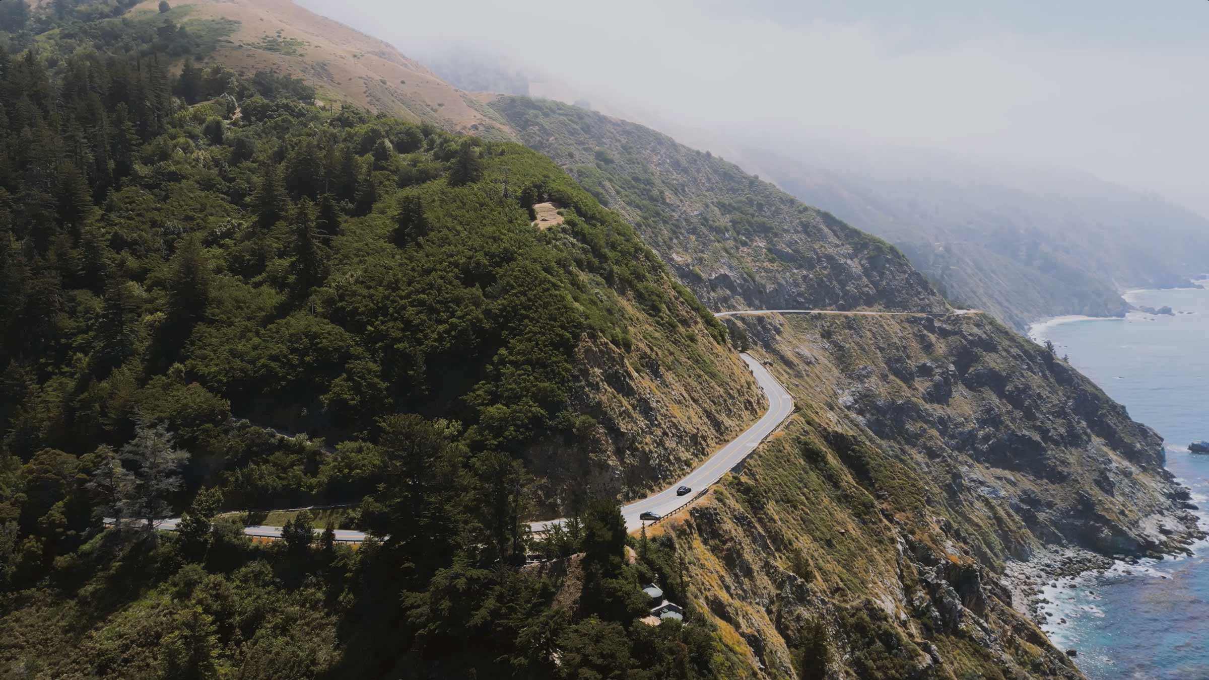 Brucato Amaro aerial image of Big Sur Highway 1 coastline